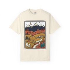 Autumn Mountain Valley Landscape T-Shirt | Scenic Nature Tee