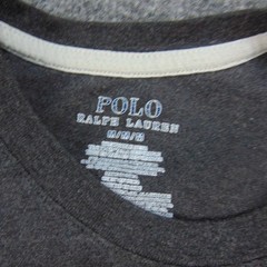 Polo Ralph Lauren T-Shirt Mens Medium V-Neck Charcoal Gray Solid Pony Logo Tee
