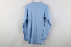 Vtg 80s 90s Streetwear Mens Medium Blank Thermal Ribbed Knit Henley T-Shirt USA