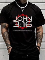 Men’s Casual T-Shirt Slight Stretch, Knit Fabric | John 3:16