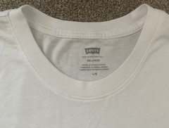 Levi’s 501 The Original Shirt Large White Short Sleeve Relaxed Script