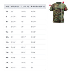 Rothco 6 Color Desert Camo T-Shirt Chocolate Chip Camo Cotton/Poly Tagless Shirt