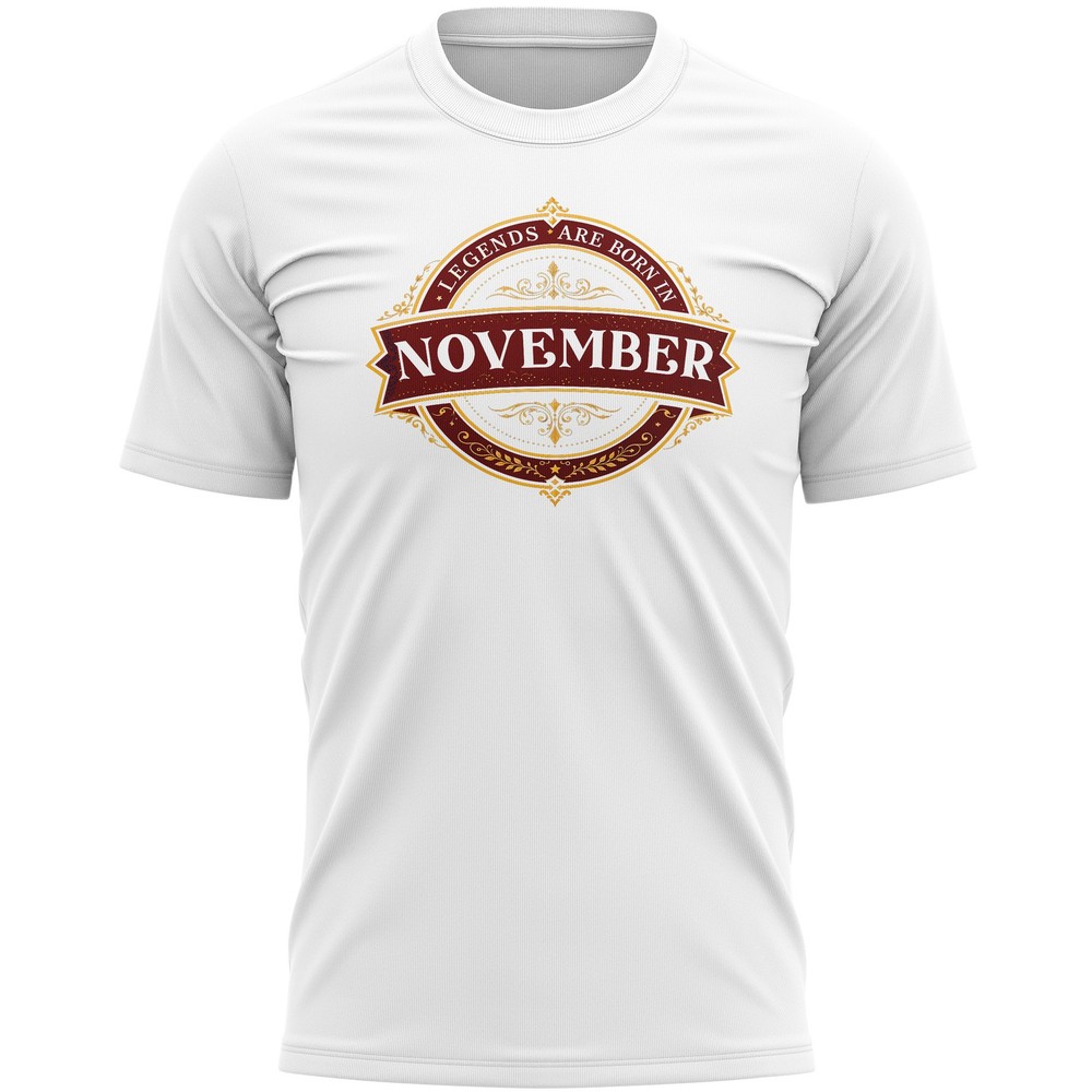 Mens November Birthday T Shirt Legends Are Born Vintage Retro Novelty Humour Top