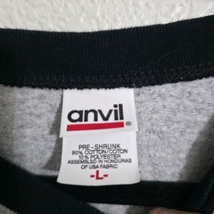 Anvil Adult Cotton Baseball Tee – Size Large – 100% Preshrunk Cotton