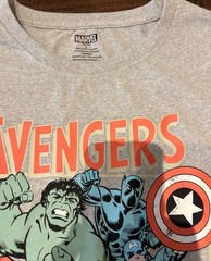 Marvel Men’s Gray Avengers Graphic Print Crewneck Short Sleeve T-Shirt L