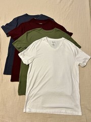4 Goodfellow & Co Shirts Mens Medium Every Wear Tee Blue Burgundy Green White