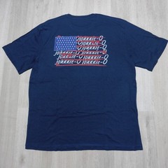 Johnnie-O Men’s L Surfer Stripes Crewneck T-Shirt Navy Blue SS 1 Pocket