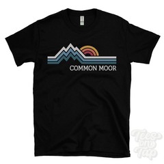 COMMON MOOR RETRO LOGO PARODY T-SHIRT glastonbury somerset england