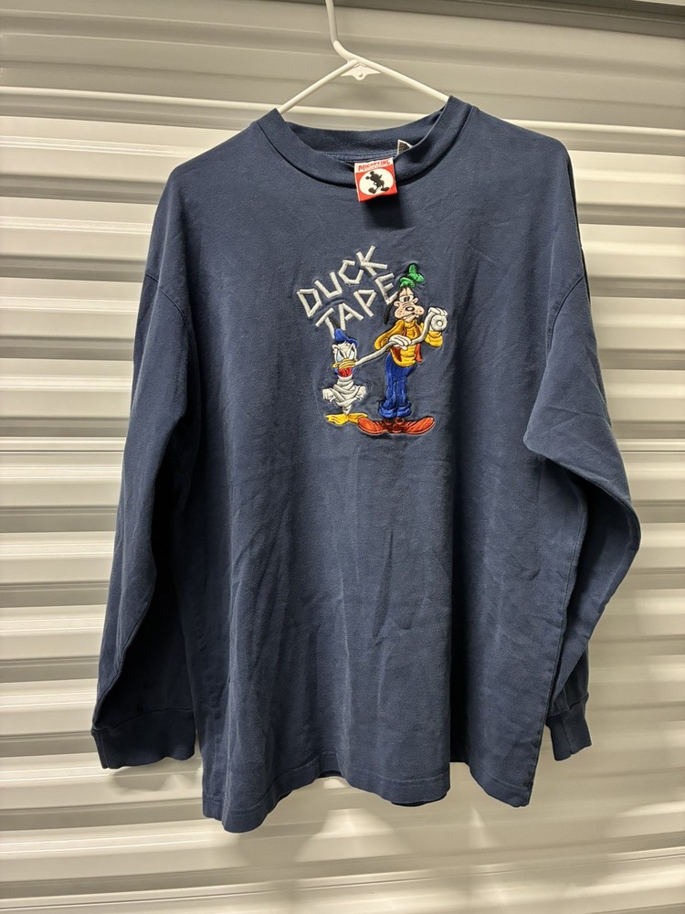 Mickey Inc Vintage 1990s Duck Tape Donald Duck Goofy Shirt Disney Parks Mens XL