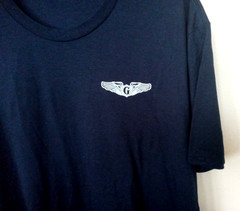 District Perfect Tri Graphic Print Short Sleeve T Shirt Navy Blue Comfy Size M