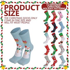 Christmas Socks 15 Pack Adult Teen Women Holiday Gift Fits Shoe Size 510