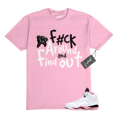 5 Medium Soft Pink Foam White Black T Shirt to Match FCK