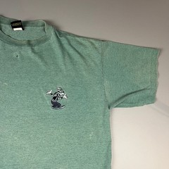 Mickey Unlimited T-Shirt Mens XL Green Striped Goofy Embroidered Vintage Disney