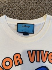 Rare Gucci Disney x Gucci Donald Duck Ivory Graphic Logo T-Shirt Size XS