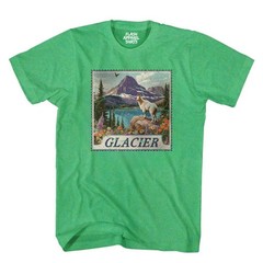 Glacier National Park Shirt Montana Stamp T Shirt Camping Hiking Wildlife Nature