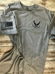 Air Force Military T-shirt With DD-214 Alumni USAF VIII 190G