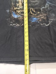 Black Wolf Graphic NatureT Shirt Sz Lg Mens Easy Care 100% Cotton Short Sleeve