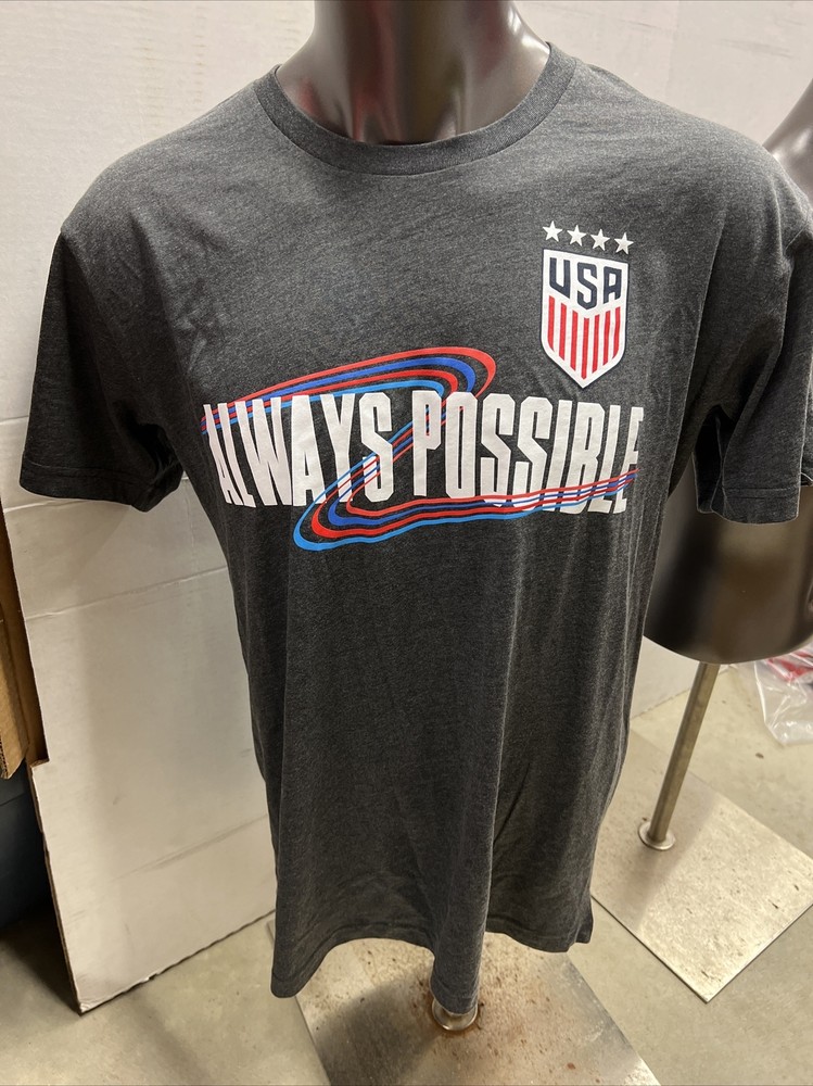 USA Soccer World Cup USWNT Graphic T-Shirt Man Sized Choice Always Possible NEW