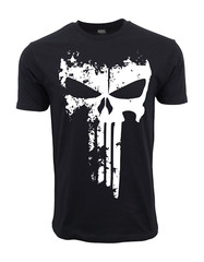 MARVEL THE PUNISHER MENS LARGE WHITE LOGO GRAPHIC T SHIRT