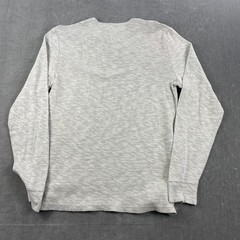 Abercrombie & Fitch Mens Large Gray Henley Long Sleeve Ribbed Knit Shirt