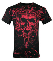 Xtreme Couture By Affliction Men’s T-Shirt VICTORY Skull Biker MMA Black S-5XL