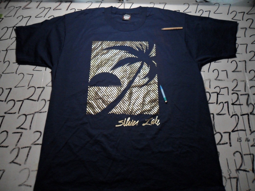 XL Silver Lake 1989 Vintage Light Stain Gold Print Shirt