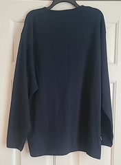 Sean John Navy Blue Jersey-like Pull On Long Sleeve Shirt Mens Large NWT Logo