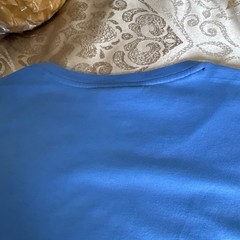 Lacoste Men’s Blue V-Neck Short Sleeve Regular Fit Logo Pima Cotton Tee L