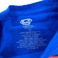 Superman Shirt Men Medium Blue Tee Chest Shield Logo Abs Costume Cosplay Adult *