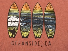 Oceanside, California Men’s Burnt Orange T-Shirt – Wild Tribute – XL