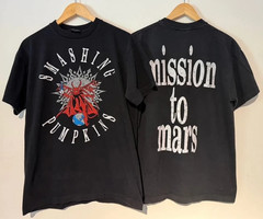 Vintage Smashing Pumpkins Mission To Mars Black 90s Band Tour T-Shirt REPRINT