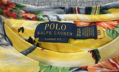 Polo Ralph Lauren T-Shirt Floral Full Print Yellow Crewneck Classic Fit Men’s XL