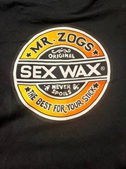 MR. ZOGS SEX WAX BLACK GRAPHIC T-SHIRT LOGO FRONT AND BACK MENS SIZE L