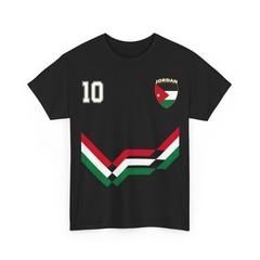 Jordan Number 10 Soccer Jersey Style Shirt, Jordanian Flag Soccer Shirt