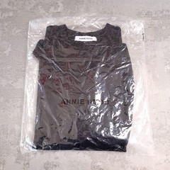 Annie Hood Heavy Cotton T-Shirt Top Mens S Small Black Crew Neck Short Sleeve