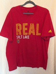 Adidas Real Salt Lake Red T-Shirt XL Short Sleeve Graphic Tee Soccer Fan Apparel