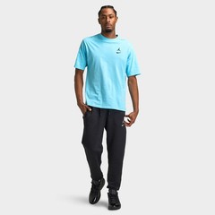 NWT Mens Jordan Brooklyn Swoosh Logo T-Shirt Blue Chill Black II2337-497 Large L