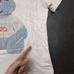 Supreme T Shirt Mens XL (Fits Large) White LV Bear Streetwear Made in USA Grunge