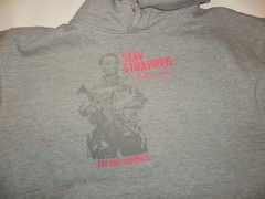 Stay Strapped Hoodie Gray Mens M Abraham Lincoln Soldier 2A Rare Guns