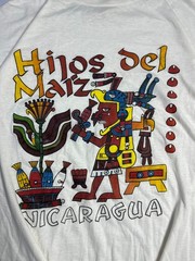 Vintage Nicaragua souvenir T-shirt white Size L 100 Cotton Panama Art Hijos del