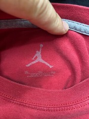 NIKE AIR Jordon FLIGHT RED T-SHIRT size LARGE (small hole) b1