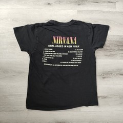 Nirvana Unplugged In New York Shirt MD 18.5” X 27” Black Set List On Back Cobain