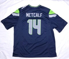Nike Seattle Seahawks DK Metcalf #14 Jersey Mens XXL 2XL Navy Blue Football