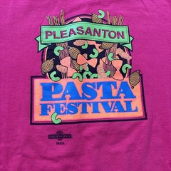 Vintage Pleasanton Pasta Festival T Tee shirt 80s Single Stitch Pink XXL