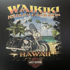 Harley Davidson Waikiki Hawaii Motorcycle Shirt Black Men’s Size 2XL