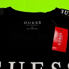 GUESS Los Angeles Men’s Short Sleeve T-Shirt Size LARGE Black w/White Cotton NEW