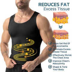Men Body Shaper Slimming Tummy Vest Compression Shirt Tank Faja camisa de hombre