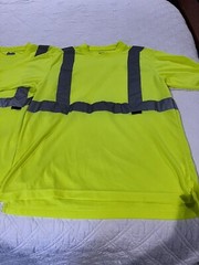 2 X Wolverine Brand Reflective Safety Yellow High Vis Short Sleeve Shirt Sz M