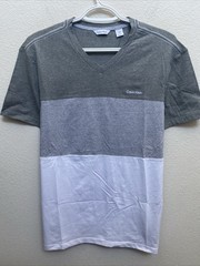 NEW Calvin Klein Men’s Small Gray Tri Color T-Shirt Short Sleeve NWT $45