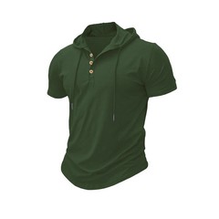 Men’s T Shirt Summer Slim Fitness Hooded Short-Sleeved Tees Male Lightweight